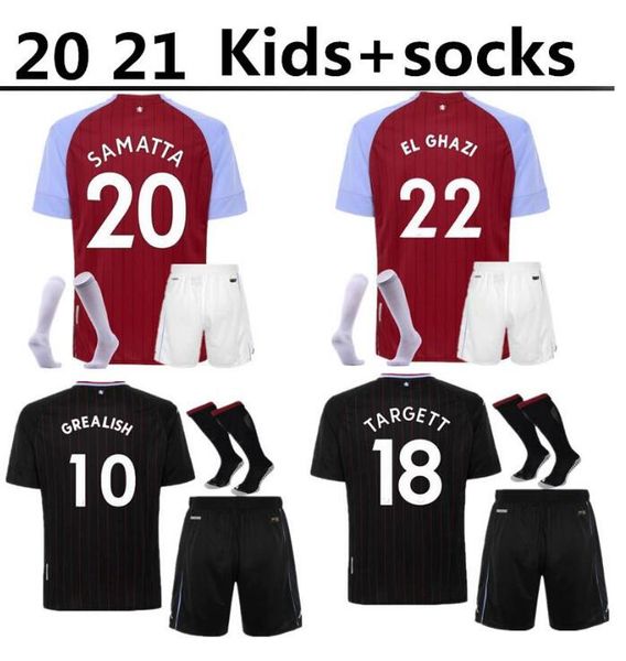 

20 21 grealish aston villa soccer jersey 20 21 home football wesley el ghazi mcginn douglas luiz jota kodja maillots foot men+kids ki, Black;yellow