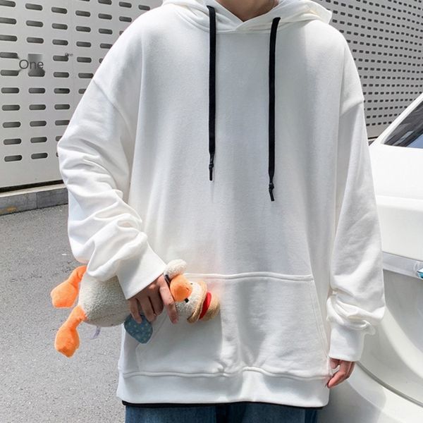 

men's hooded pullover fake two-piece sweater korean style trendy pullover sweater casual loose group class clothes 1gzw6, Black