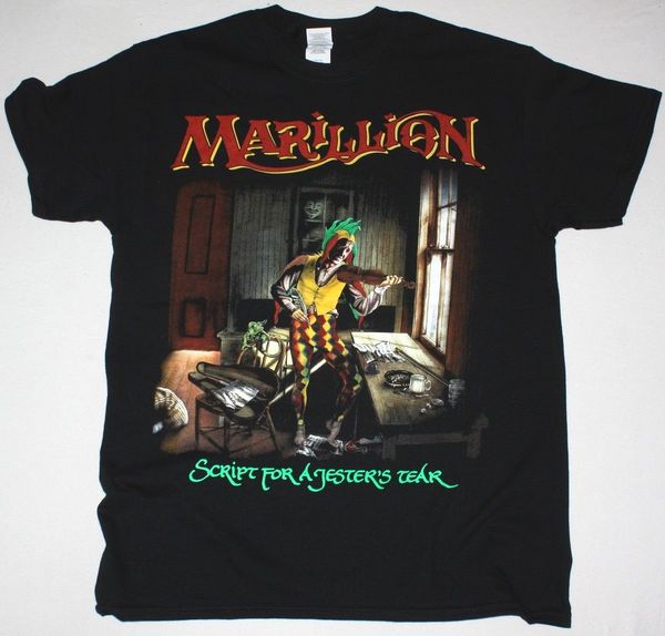 

marillion script for a jester's tear black t shirt progressive rock fish 033276