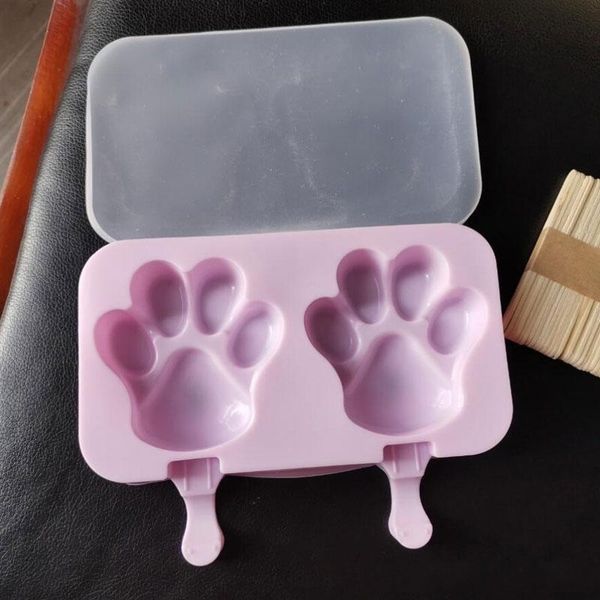 

non-toxic silicone cute snowman rabbit paw ice cream pop mold popsicle maker lolly mould tray diy kitchenware