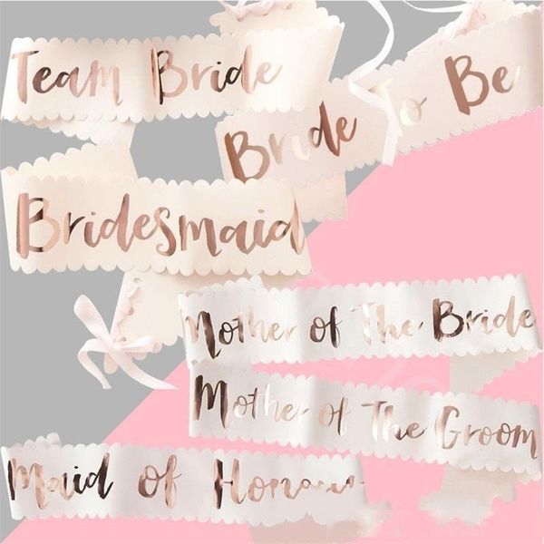 

new creative wedding bridal favors maid of honour bride to be champagne color gilding wave silk ribbon party etiquette belt 4 5mt