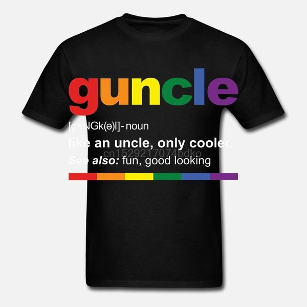 

отпечатано мужчины футболка хлопок o-образным вырезом футболки guncle определение забавный подарок для gay дядюшка с коротким рукавом женщин