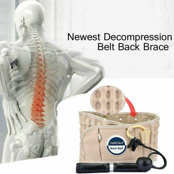 

lumbar relief fatigue and soreness waist belt decompression belt back brace lumbar support extender pain relief waist trainer a6, Black;gray