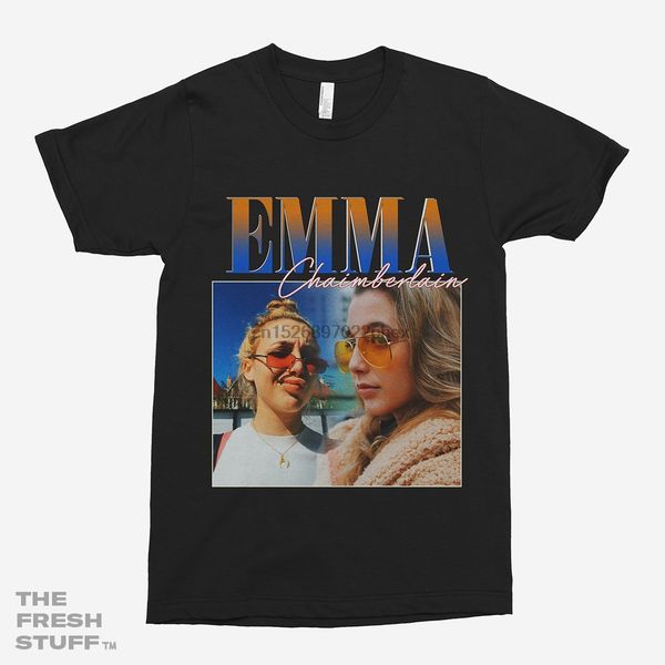 

emma chamberlain 90s vintage black t-shirt men t shirt