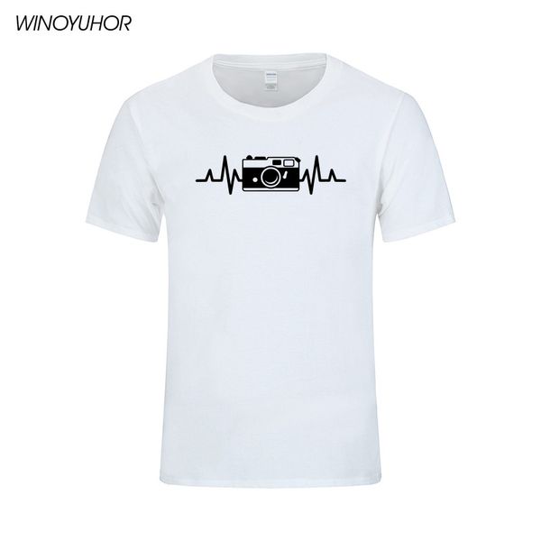 

heartbeat of camera t shirts men new summer short sleeve cotton fashion pgrapher t-shirts funny male tee