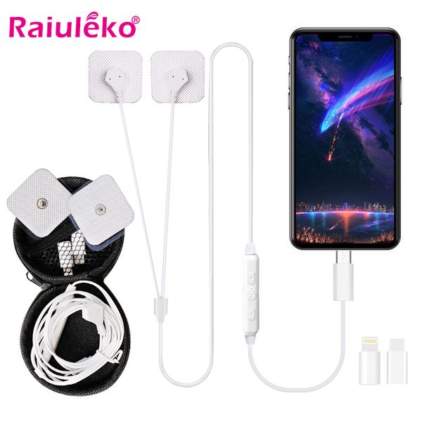 

portable mini pulse body massager mobile phone control ems muscle stimulator tens acupuncture electric therapy machine carry-on