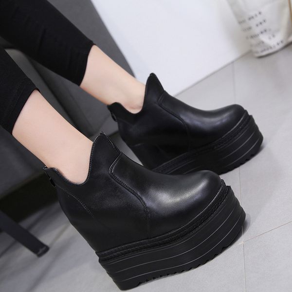 

lady boots women's rubber shoes rain round toe zipper booties woman 2020 high heels boots-women luxury designer winter footwear, Black