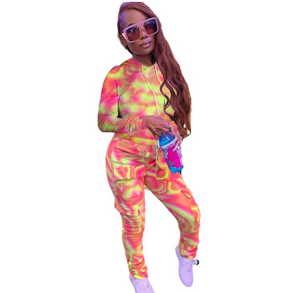 

мода печатной женская tricksuits повседневные штабели с капюшоном из два частей установить с packet одежда инструментальной женской костюм, Gray