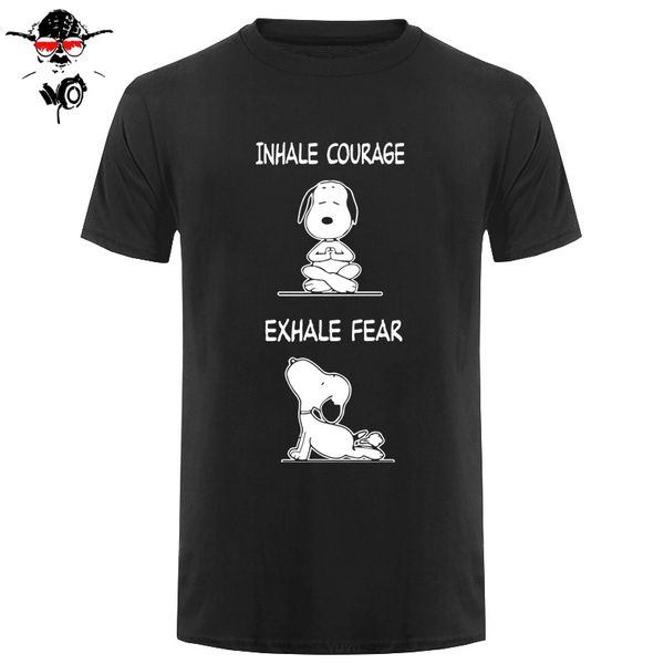 

new peanuts dog charlie brown funny yoga men's t-shirt size s-2xl cartoon t shirt men new fashion tshirt loose size top