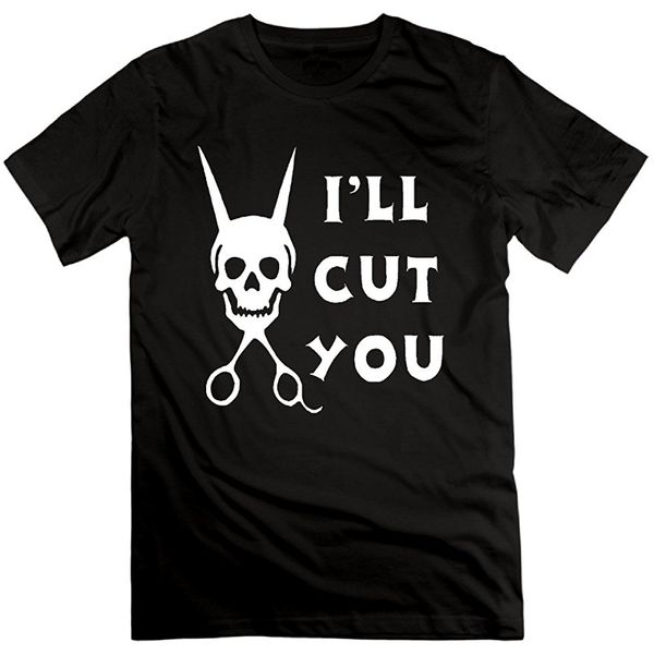 

men's t-shirt clon menll cut you skull scissors summer fashion street sleeve t-shirt
