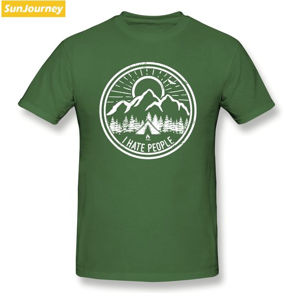 

camping lovers i hate people climbing hiking men t shirt oversize cotton crewneck short sleeve men's clothes