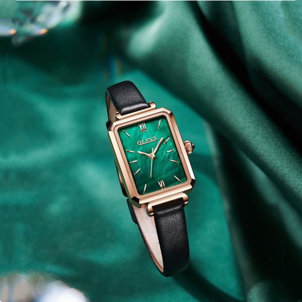 

wristwatches 2021 high-end ladies watch waterproof green peacock leather brand bracelet watches relogio feminino, Slivery;brown
