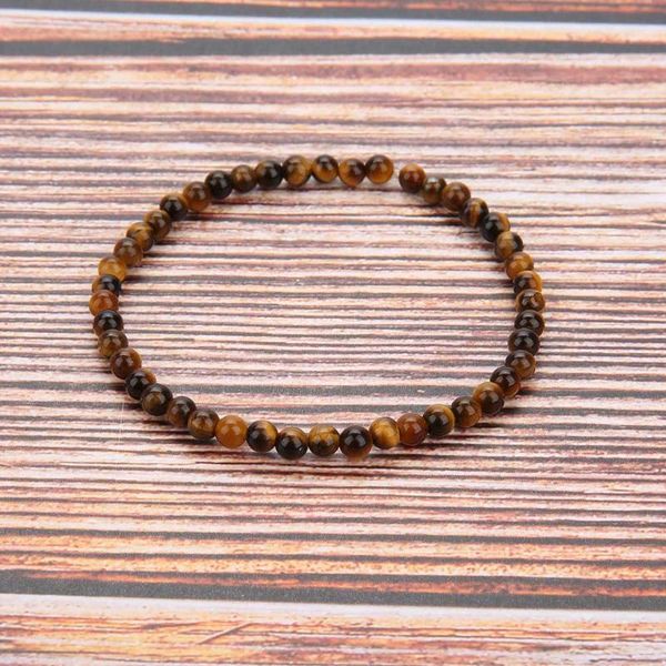 

charm bracelets rttooas 4mm tiger eye stone bracelet men vintage natural beaded cuff fashion statement female jewelry 2021, Golden;silver