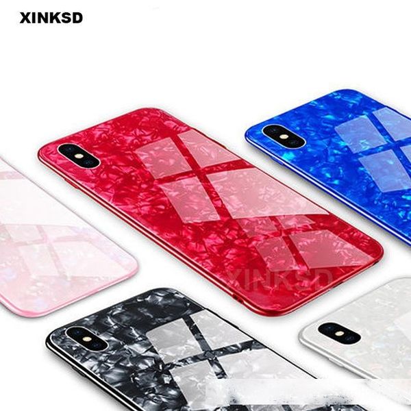 

luxury tempered glass case for iphone x 6 7 8 case explosion-proof marble pattern hard back cover for iphone 7 8 6s plus x case