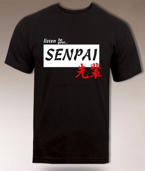 

2019 мужчины моды o-образным вырезом футболка harajuku топы тис listen to your сенпай t-shirt японский вдохновленные otaku sensei смешной t