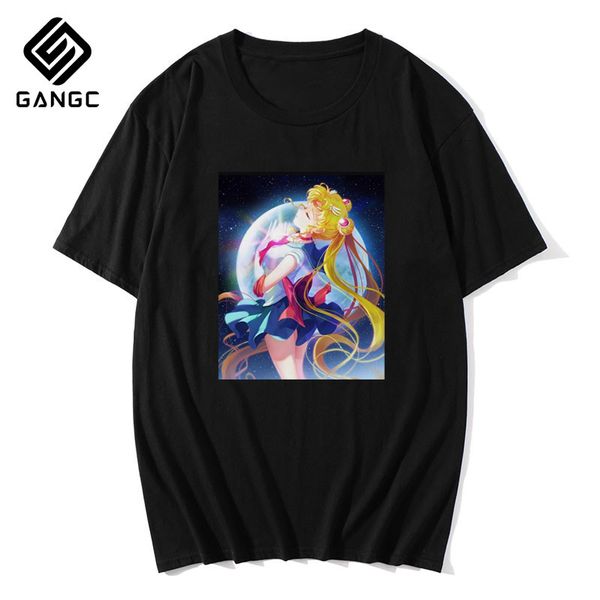 

cute cat tshirt мультфильм топ тройники женского sailor moon лето новой мода футболка женщина с коротким рукавом vintage fun ulzzang t-shirt