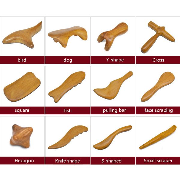 

full body massager natural sandalwood scraping massage spa therapy stick point treatment muscle relaxation guasha board wood wooden
