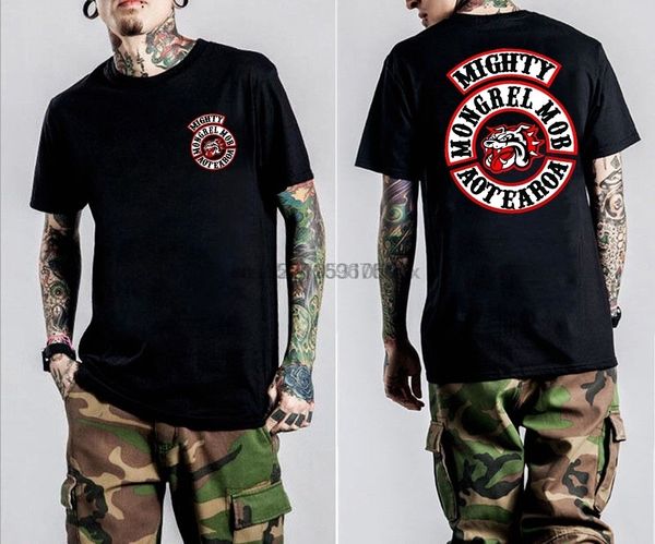 

casual t shirts mongrel mob mc printed graphic men round neck black size s-4xl