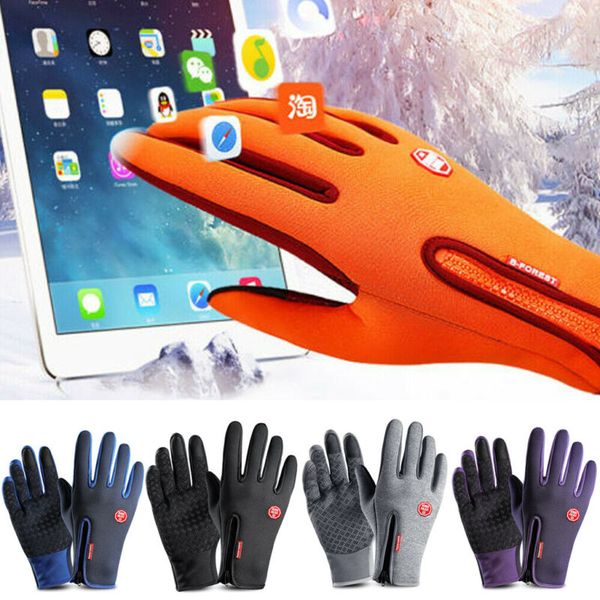 

men women winter touch screen windproof waterproof outdoor sport driving gloves, Blue;gray