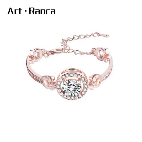 

simple fashion generous popular inlay lady bracelet, Golden;silver
