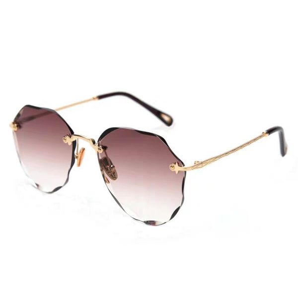 

sunglasses 2021 lady oversize rimless square bee women men small glasses gradient sun metal frame female, White;black