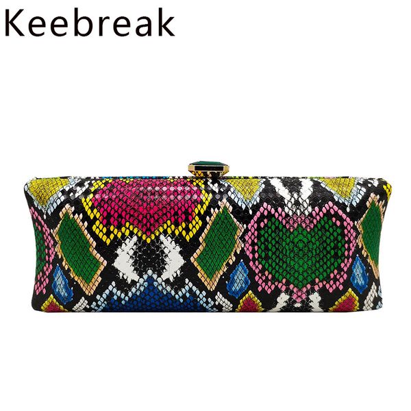

2020 fashion womens clutch bag luxury leather evening bag party wedding clutch color serpentine purse handbag women shoulder