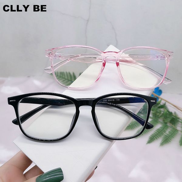 

optical myopia glasses frame men women anti-blue light simple square finished myopia glasses tr90 super light spectacle frames, White;black
