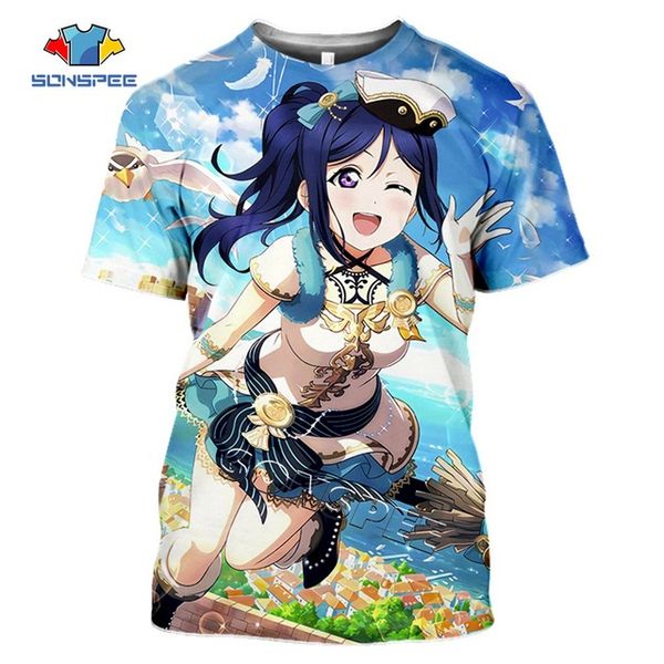 

summer men anime loli girl love live clothing 3d print shirts oversized aesthetic horror men clothing