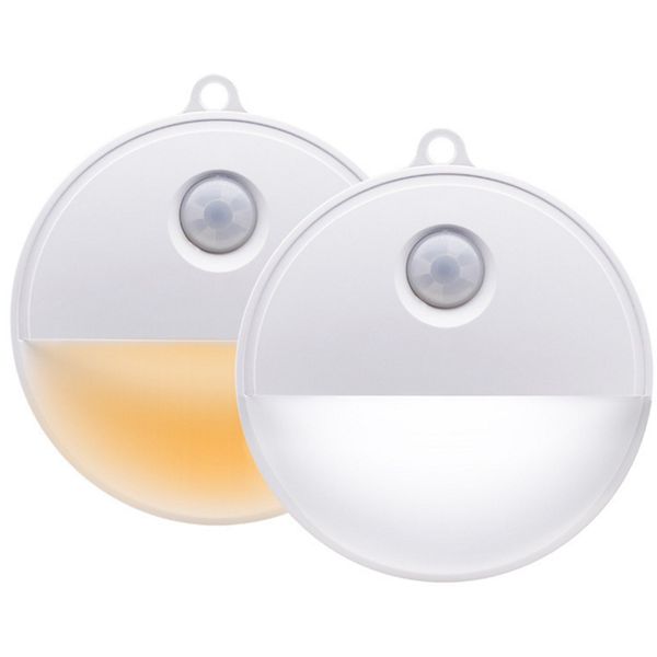 

induction led lamp round human body motion sensor night light battery power led light children's night light for home