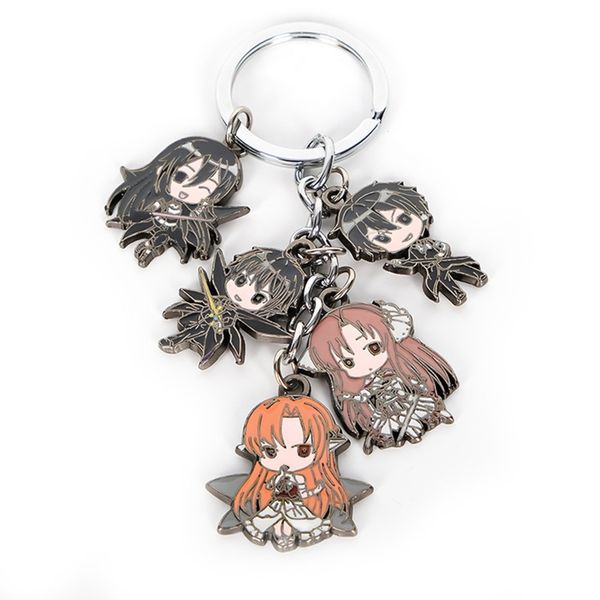 

anime sword art online cosplay keychain japanese cartoon sao asuna krito acrylic car key holder chain pendants keyrings, Silver