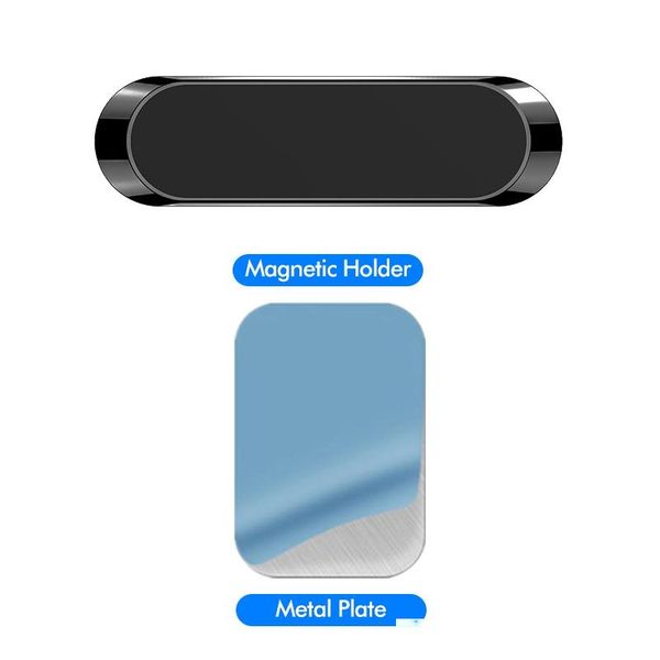 

magnetic car phone holder metal mini strip shape stand universal for iphone samsung xiaomi wall office bedroom gps bracket