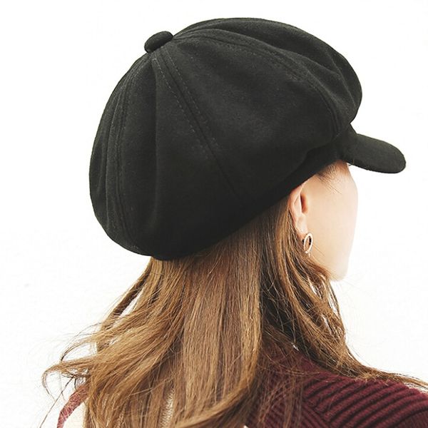 

berets fashion elegant sboy hat wool blend beret women autumn winter octagonal cap artist painter 5 colors, Blue;gray