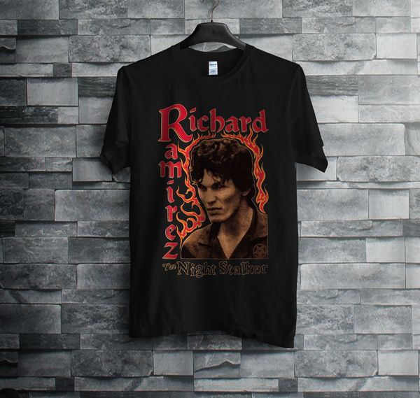 

vtg richard ramirez the night stalker футболка перепечатка печати футболка мужская с коротким рукавом hot top tee новейший 2020 мужская мода