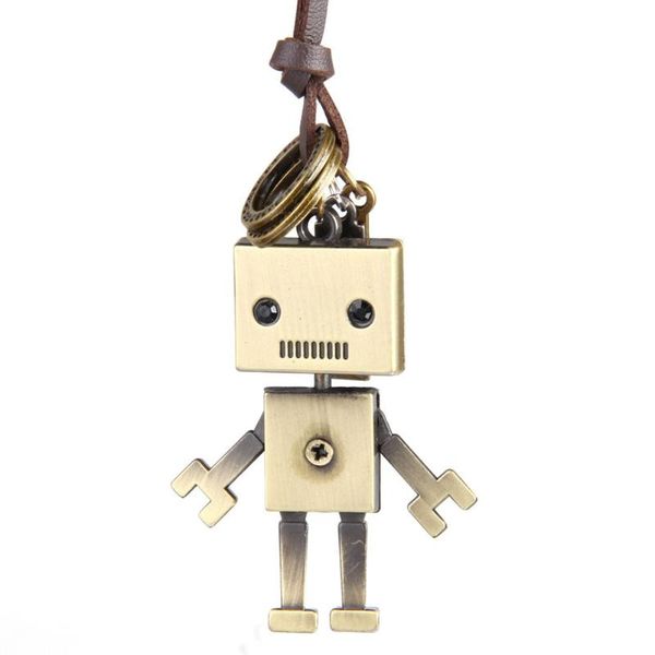 

fashion long necklace leather sweater chain robot for women men pendant necklace jewelry, Silver