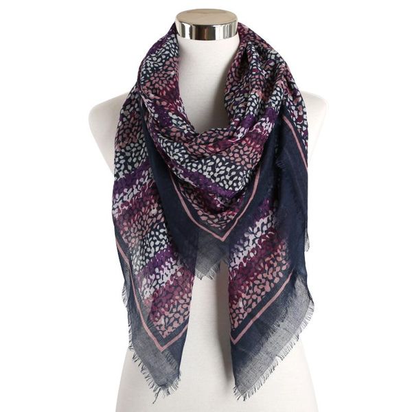 

new wrap large shawl oversize foulard fashion foxmother hijab 135135cm purple floral women scarf dot square female bandana lryrz bdehome, Blue;gray