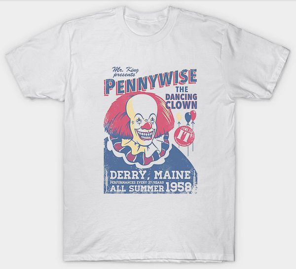 

the dancing clown t shirt pennywise it movie film retro vintage horror cult