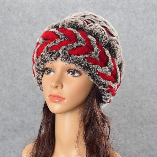 

elegant women winter warm rex fur cap lady fur hat rex caps lady winter warm headwear ing, Blue;gray