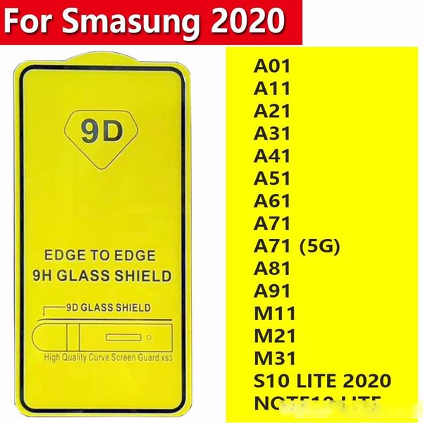 

9d full glue cover tempered glass phone screen protector for samsung galaxy a01 a11 a21 a31 a41 451 a61 a71 a81 a91 m11 m21 m31