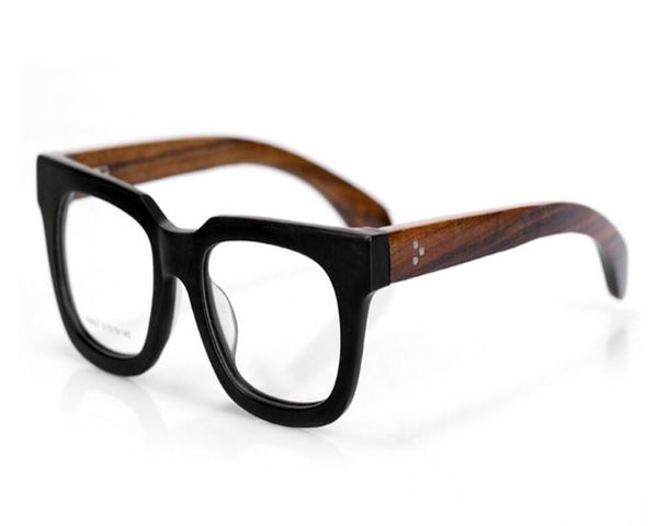 

mongoten retro fashion full rim wooden temple prescription lens optical eyeglasses vintage anti-fatigue reading eyewear, White;black