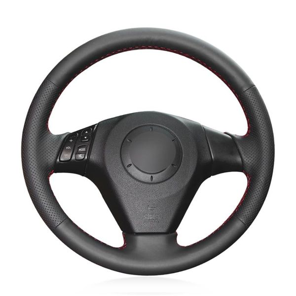 

hand-stitched black artificial leather anti-slip car steering wheel cover for 3 axela 2004-2009 5 2004-2010 6