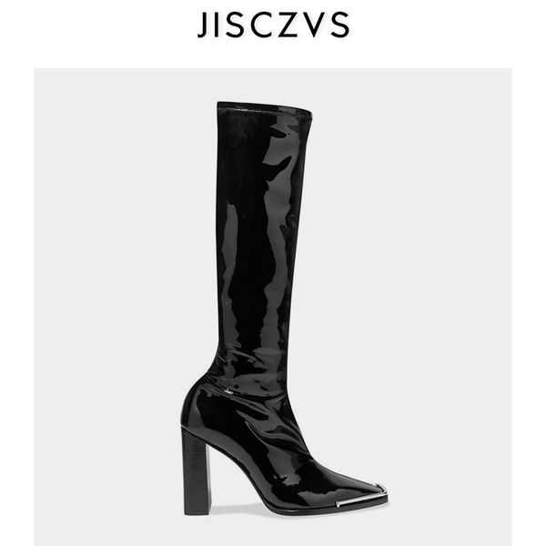

real leather winter women boots genuine leather emboss long knight boot high heels black crocodile boots ladies plus size 43