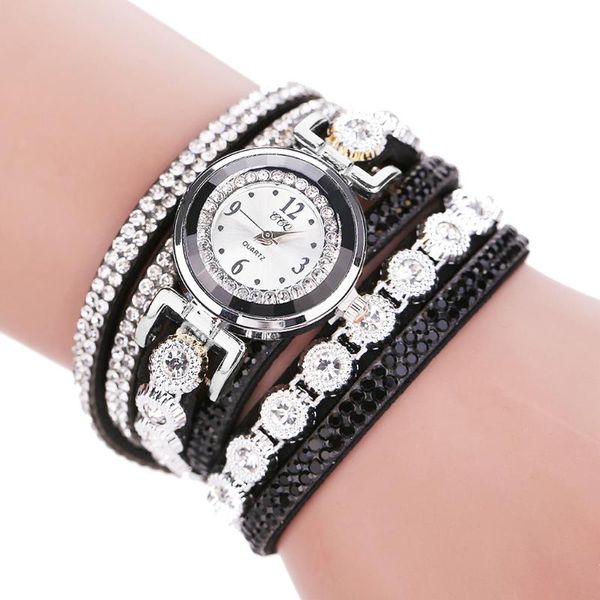 

wristwatches fashion women watches rhinestone metal pendant girls bracelet watch leather ladies quartz wrist gift clock kol saati, Slivery;brown