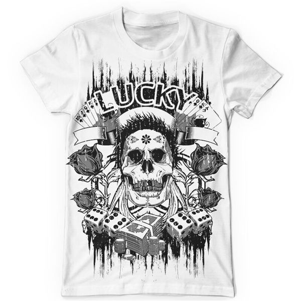 

lucky 304 t shirt white tee present casual tee shirt