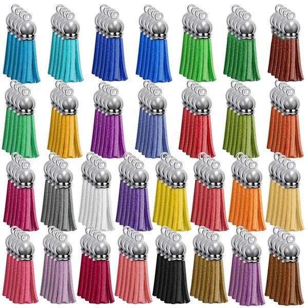 

120 key buckles, tassel, acrylic key chain chain, large number of diy ring products, Silver