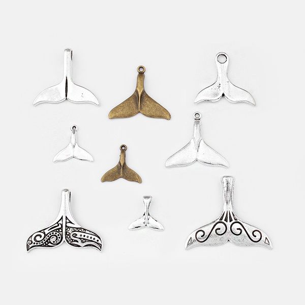

charms 1pack tibetan silver whale mermaid tail pendant for diy bracelet necklace jewelry findigns making, Bronze;silver