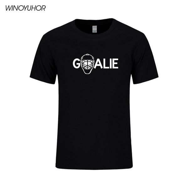 

novelty goalies printed t shirt mens summer casual short sleeve cotton t-shirt ice hockey player gift tees camisetas