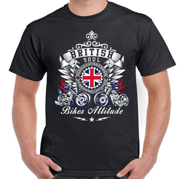 

herren motorrad t-shirt - britisch seele biker haltung - motorrad fahrrad
