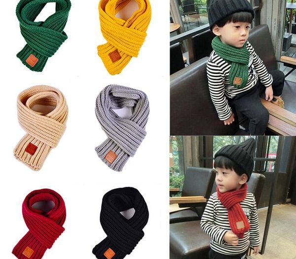 

fashion 2020 winter kids scarves warm baby boys girls scarf solid soft scarf collar children stretch neck ring, Blue;gray