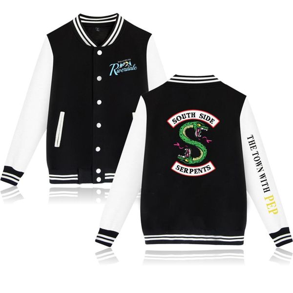 

winter jacket american tv riverdale women fashion jacket south side mens female fans casual baseball, Black;brown