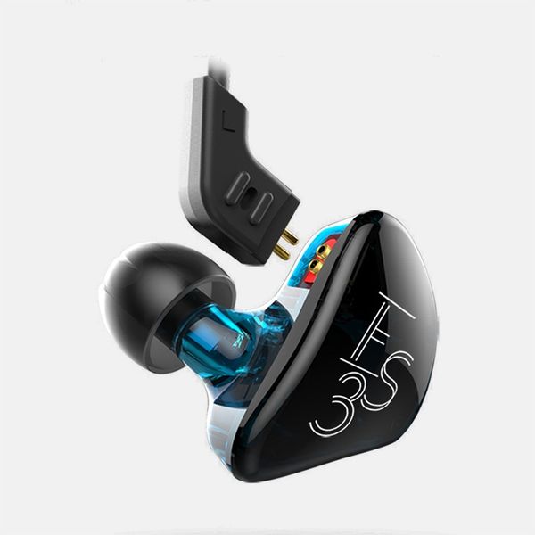 

kz es3 wired earphones hifi bass sports headphone dynamic music headset replaced cable earbuds for mobile smart phone